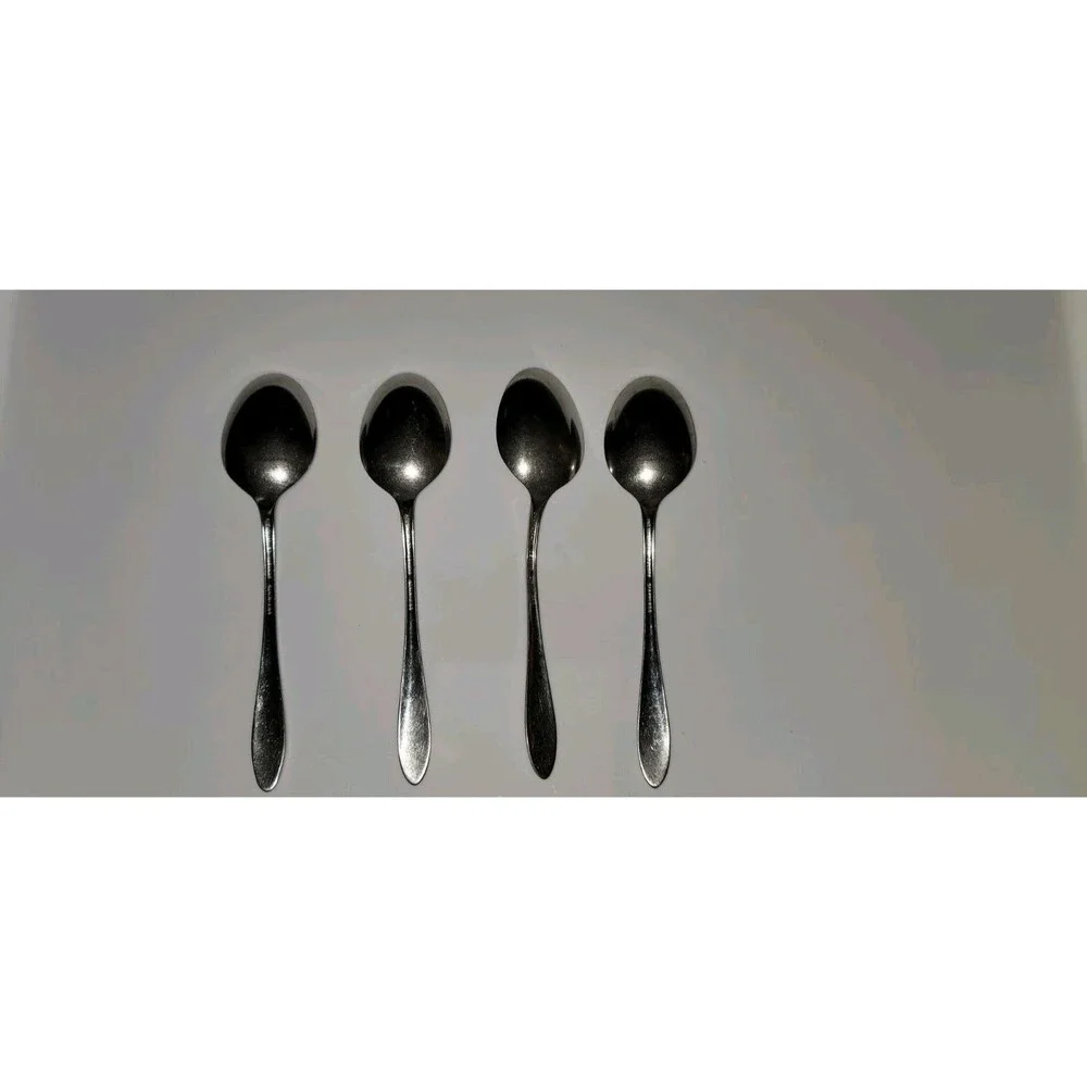 Oneida Debonair Stainless Steel Oval Soup Dinner Spoons Set of 4 – 6 7/8